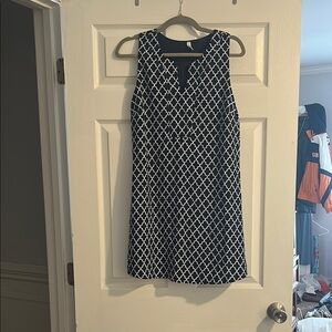 Pinkblush Blue and White Scoop Neck Sheath Dress